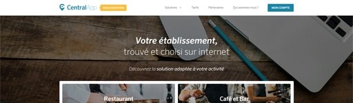 ecran d'accueil site central app