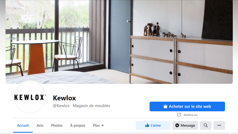 Aperçu de la page Facebook de Kewlox