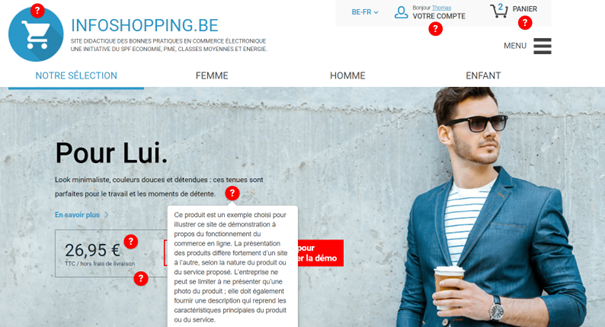 page d'accueil du site infoshopping.be